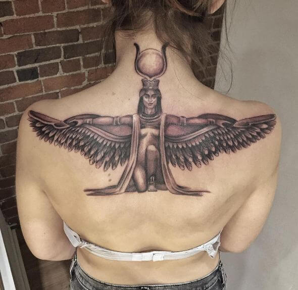 150 Egyptian Tattoos Ideas With Meanings (2018) Page 3 Of 5 - 590x574 - jpeg Maat Egyptian Goddess Tattoos